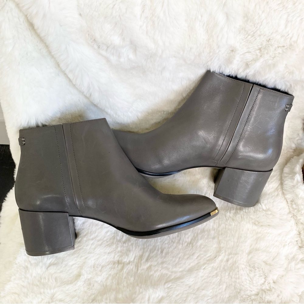 NEW Cole Haan Grand Ambition Holland gray leather block heel booties 10.5 - Picture 5 of 13